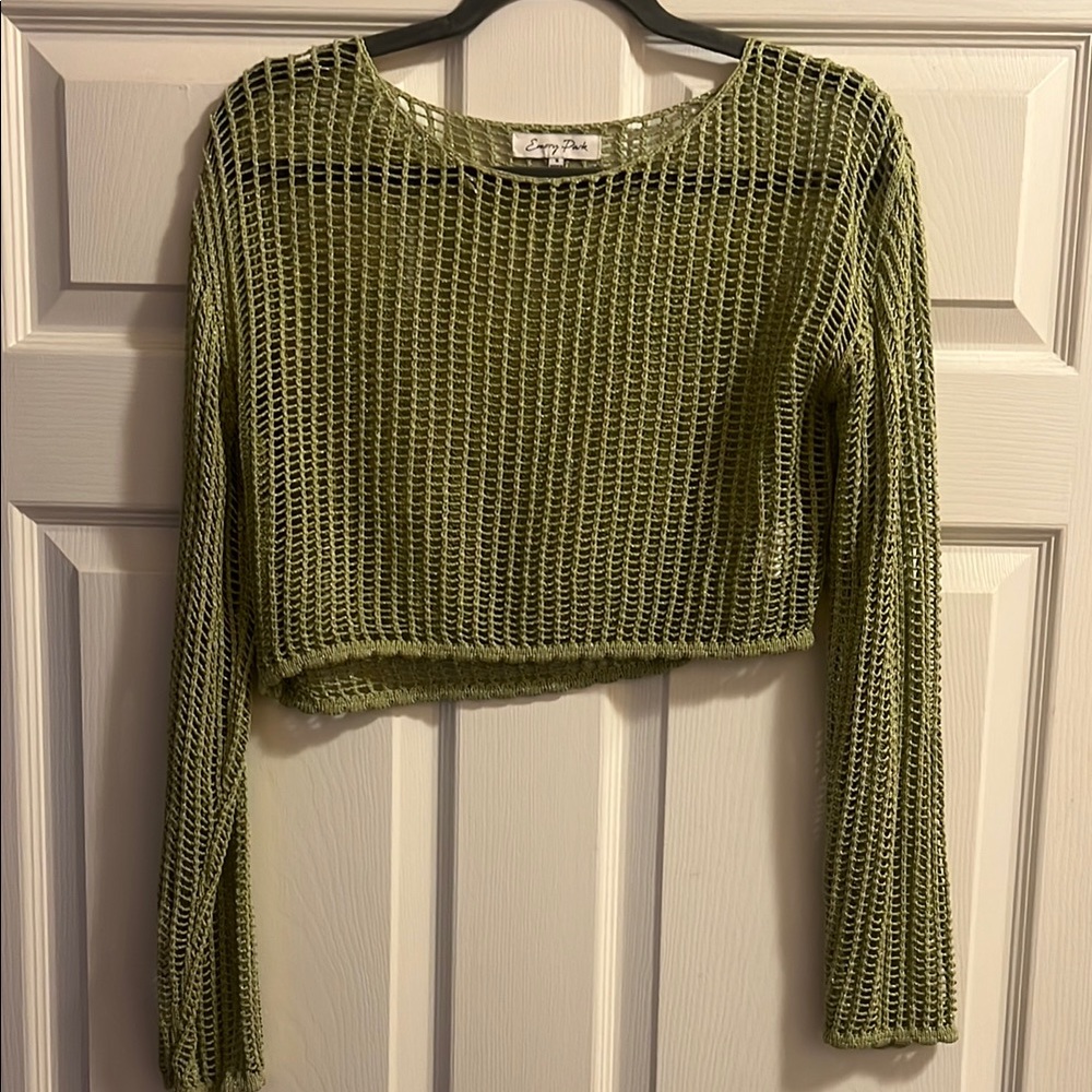 Green crochet crop top!